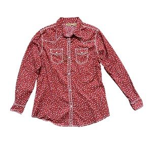 Wrangler Shirt Snap Button Down Long Sleeve Floral Casual Country Western EUC M